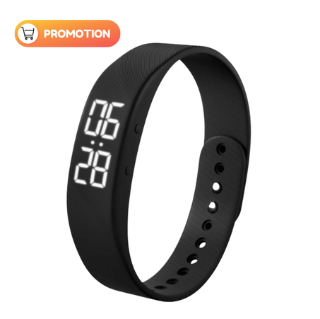 ساعة اليد الذكية 3 في 1 : توقيت + منبه اهتزاز لليد + حساب الخطوات