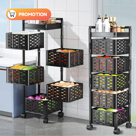 رف التخزين الأصلي للمطبخ  : 5 طبقات