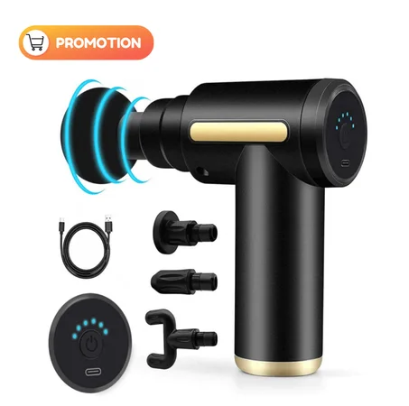 جهاز مساج محمول : تدليك العضلات بـ 5 سرعات + 4 رؤوس مختلفة