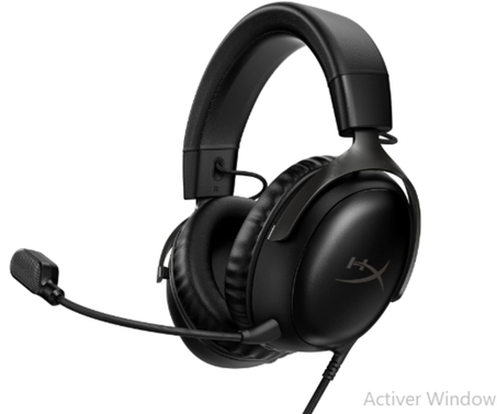 سماعة راس كلاود III سلكية لالعاب كمبيوتر بلاي ستيشن 5 اكس بوكس سلسلة X S، زاوية تشغيل 53 ملم نظام مسرح رقمي ميموري فوم اطار متين ميكروفون بوضوح فائق 10 منفذ USB-C USB-A 3.5 اسود من هايبر اكس