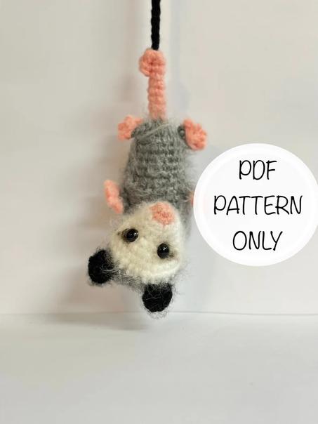 Waffles the Hanging Opossum Crochet Pattern