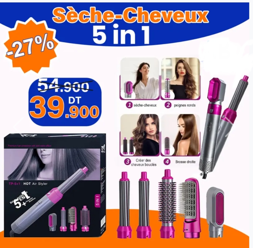 Séche cheveux 5en1