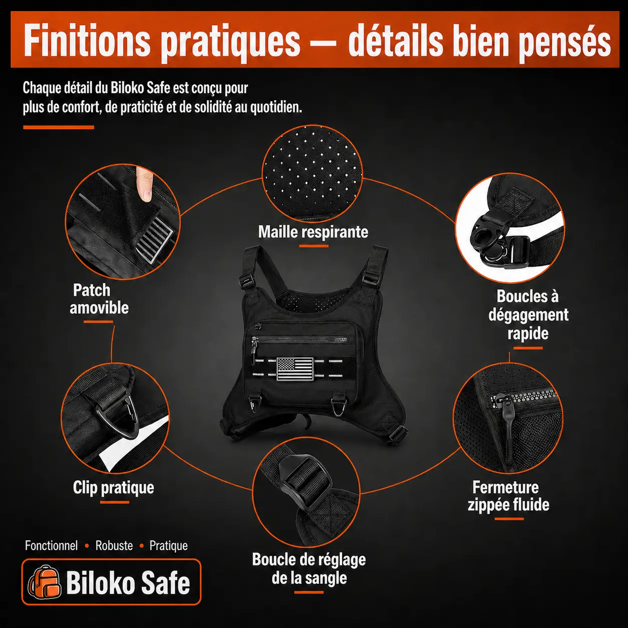 Biloko Safe™, Gardez vos essentiels proches, sécurisés et toujours accessibles.