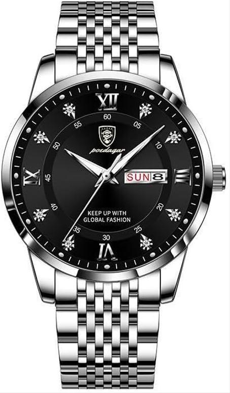 ساعة انالوج ستانلس ستيل بنظام حركة كوارتز