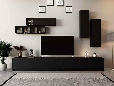 طاولة تلفزيون من ستايلش هوم بلون أسود - Ege2