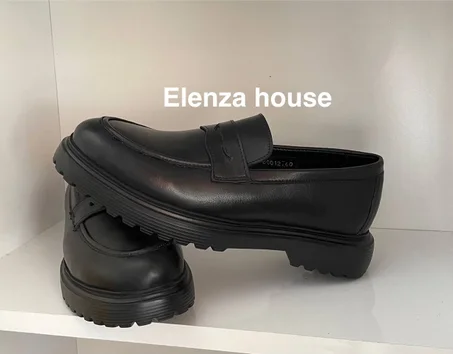 Black Chunky Penny Loafers