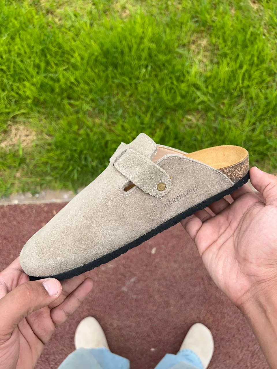 sabot birkenstock boston beige taupe