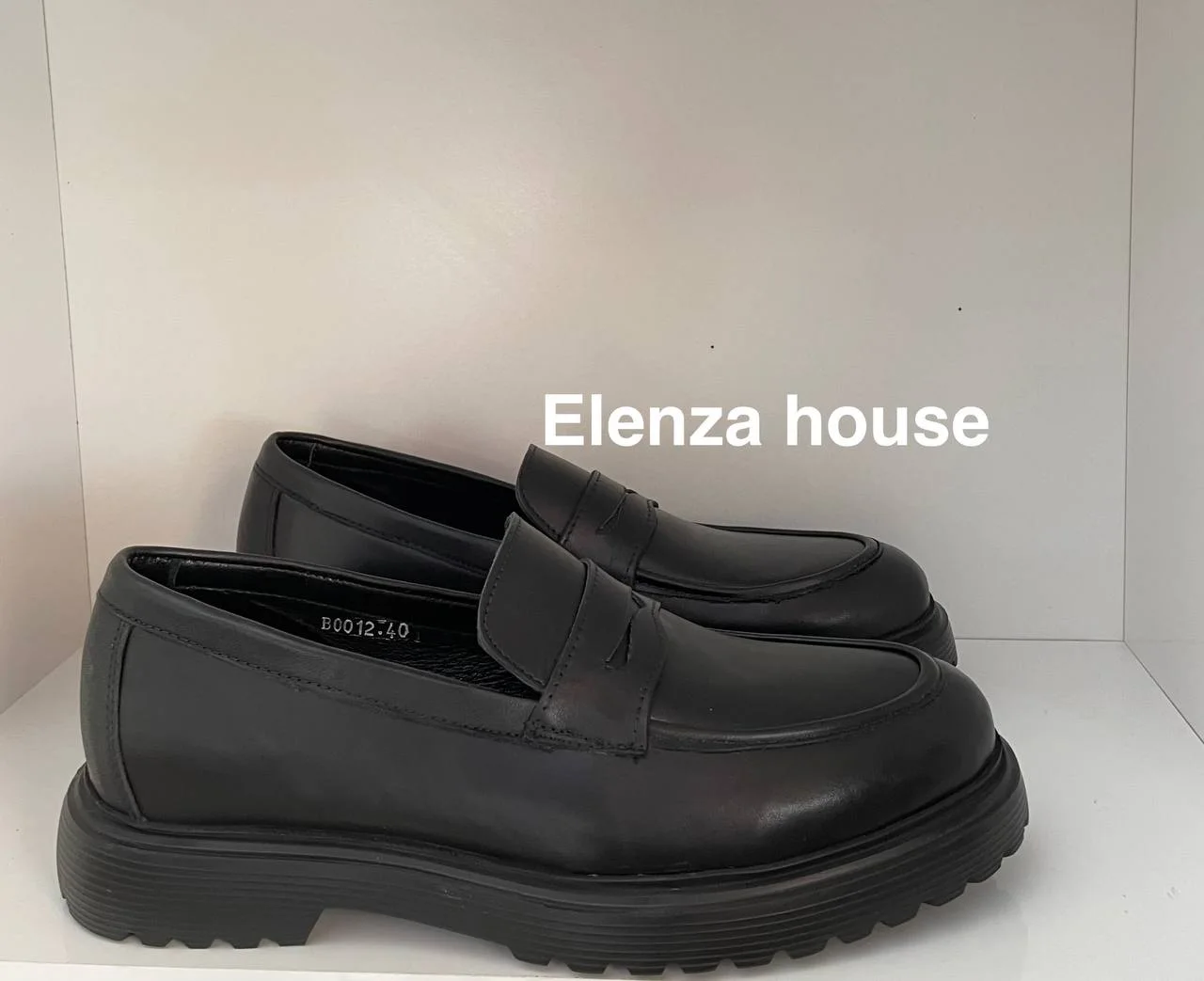 Black Chunky Penny Loafers