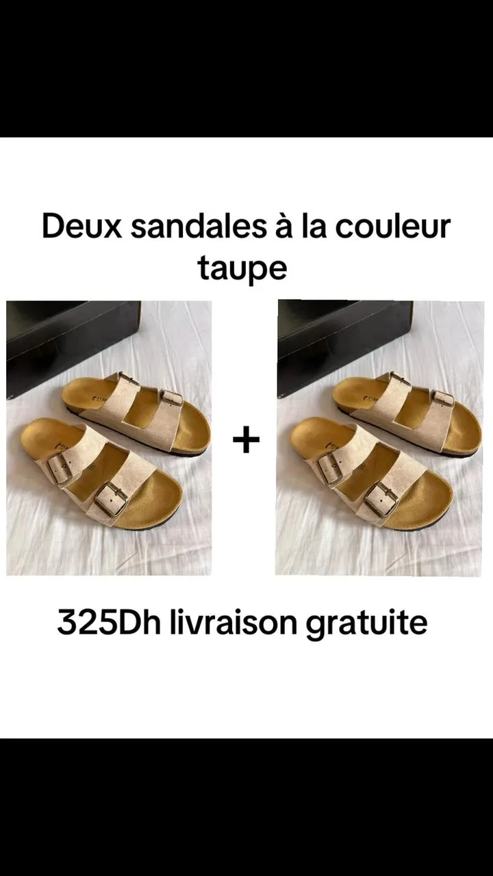 pack 2 sandal beige taupe