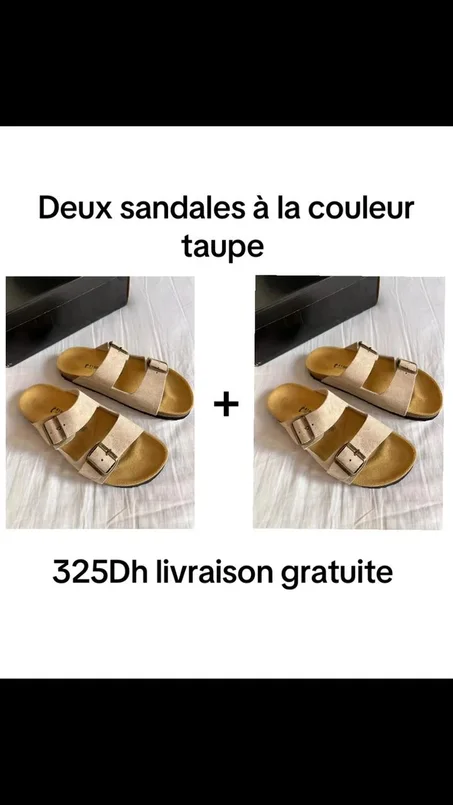 pack 2 sandal beige taupe