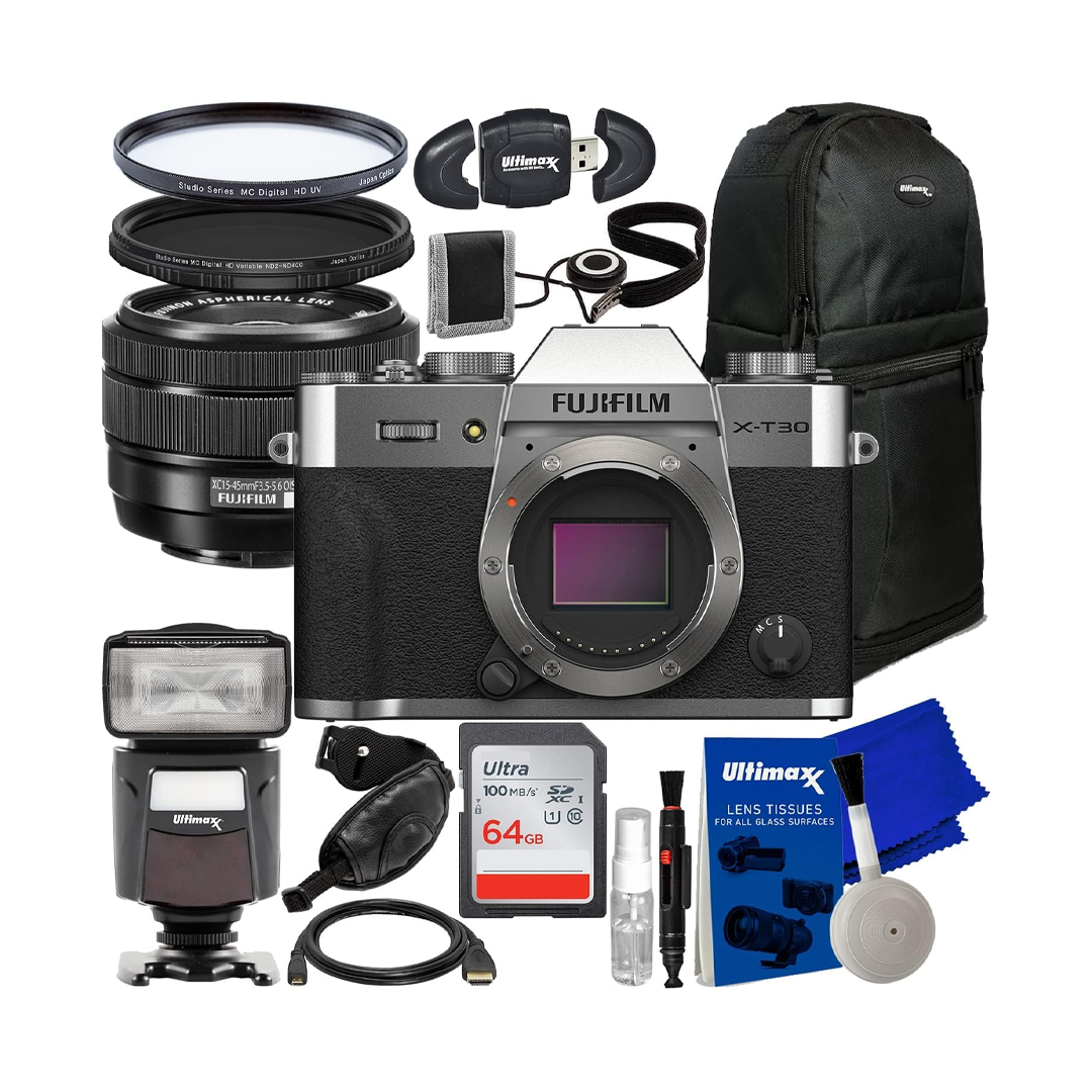FUJIFILM X-T30 II Mirrorless Camera | 26.1MP Sensor & 4K Video | XC 15-45mm Lens | 378 Grams
