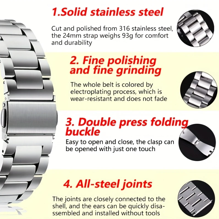 Bracelet 22mm en acier inoxydable