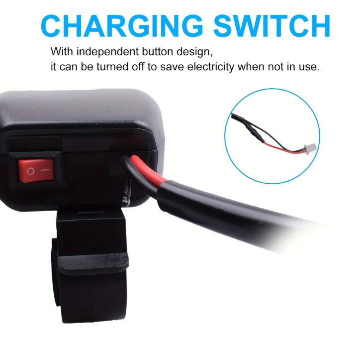 Chargeur USB Double pour Moto avec Alimentation Rapide 3.1A, Affichage de Température