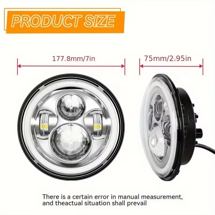 [Sur commande] Phares LED 7 pouces ronds 60W