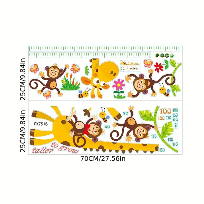 Règle de hauteur en forme d'arbre avec des griafe jaune