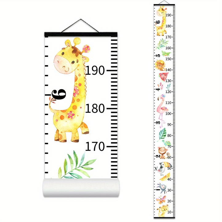 Règle de Croissance de La Hauteur, Cadre En Bois, Toile Imprimée En Tissu (accrochable)