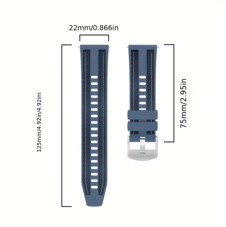 Bracelets en silicone 22mm [Bleu clair]