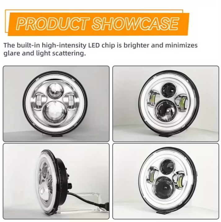 [Sur commande] Phares LED 7 pouces ronds 60W