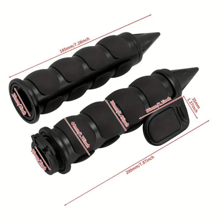 Poignées de guidon vintage avec assistance à l'accélération - 25mm [Noir]