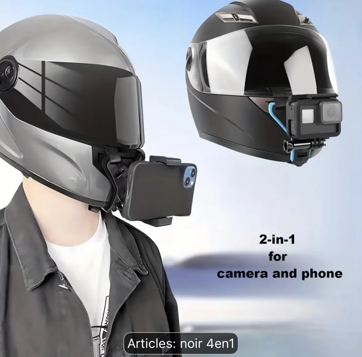 Support de Casque de Moto pour Téléphones & Caméras