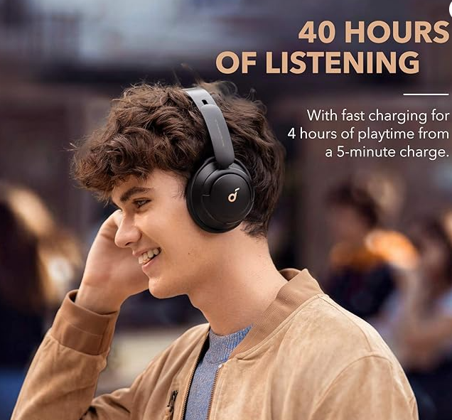 Anker Soundcore Q30 Hybrid Active Noise Cancelling Headphones Bluetooth with Multiple Modes, Hi-Res Sound Bluetooth Headphones, Custom EQ via App, 40H Playtime