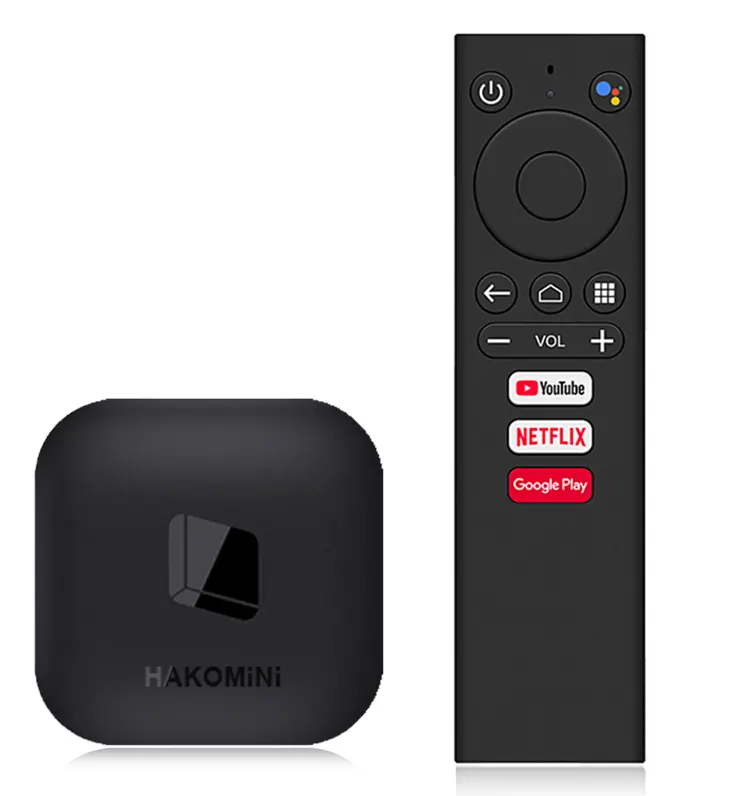 Modèle certifié Google Hako Mini Y2 STB Amlogic S905Y2 Android 11 avec Google Voice Conception spéciale Boîte TV Android pour téléviseur à domicile