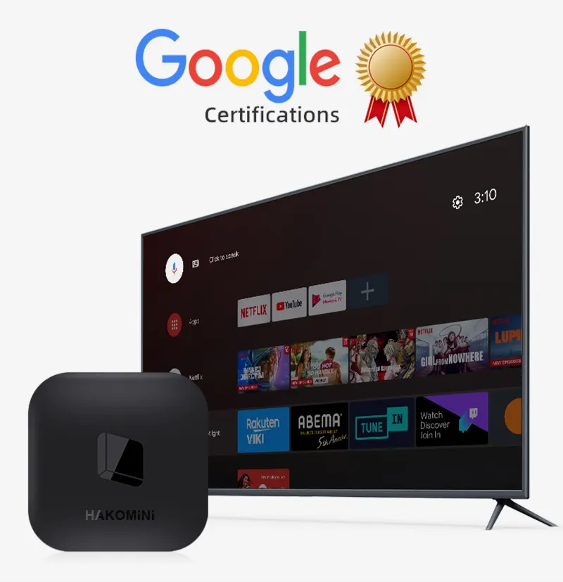 Modèle certifié Google Hako Mini Y2 STB Amlogic S905Y2 Android 11 avec Google Voice Conception spéciale Boîte TV Android pour téléviseur à domicile