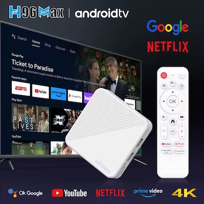 Nouvelle box  H96 Max TV Box 2025 commande vocale Quad Core Allwinner H313 lecteur multimédia 4K UHD 2 Go de RAM 16 Go de ROM décodeur