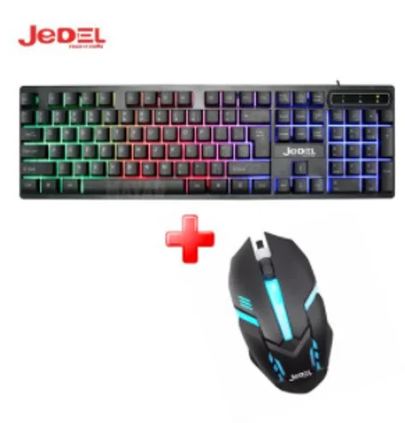 Jedel Pack Combo Gaming Clavier + Souris USB Filaire RGB Backlighting effect