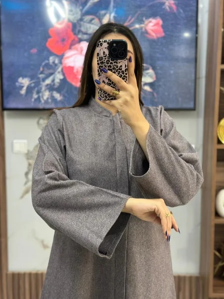 فستان معطف (Robe-Manteau) عصري - ثوب دافئ وتصميم واسع