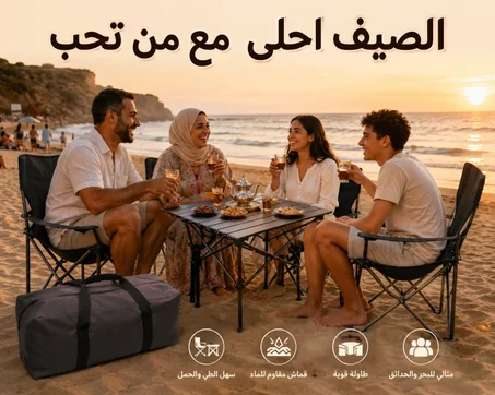 طابلة وكراسي قابلة للطي مع شنطة حمل