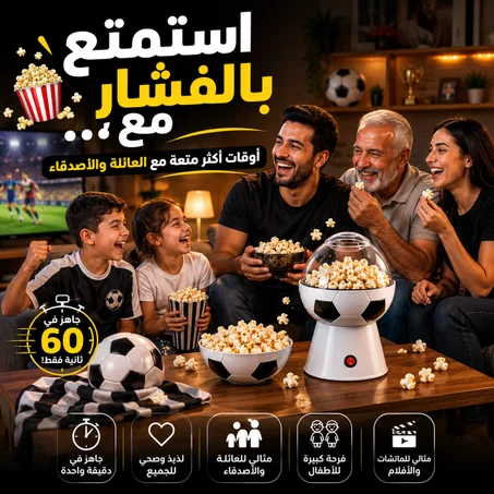 آلة صنع الفشار بشكل كرة قدم ⚽🍿
