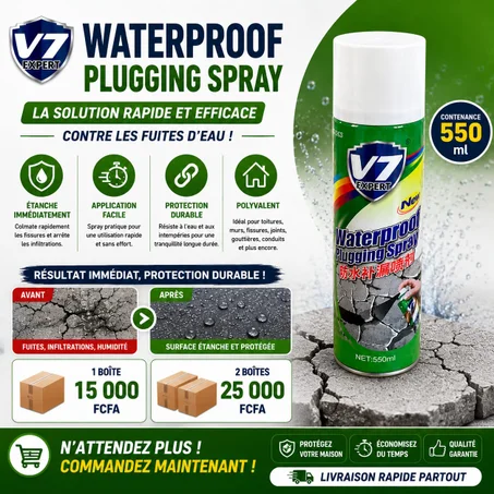 Spray Réparateur de Fuites d'Eau 550ml - Couleur Noir disponible