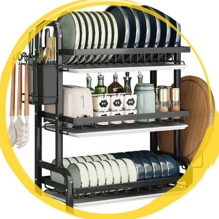 رف تجفيف الأطباق متعدد الطبقات