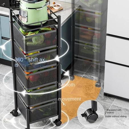 رف قابل للتدوير لتخزين المطبخ