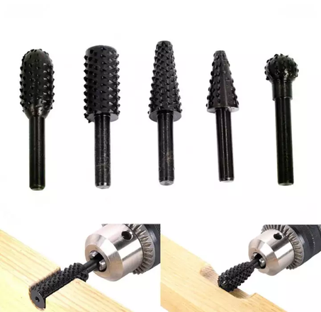 Jeu de mèches de bricolage, 5 pièces, tige de 1/4 pouces, outils de coupe de menuiserie pour la construction générale et les outils électriques d'ingénierie
