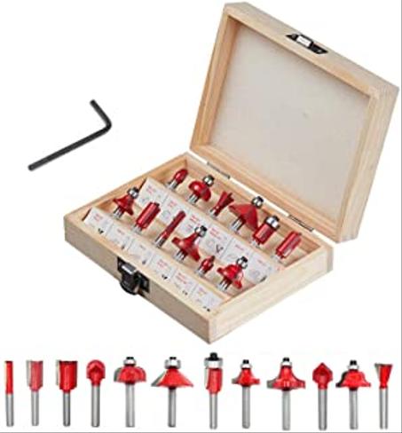 mèches a bois  pour  Défonceuse - 12 Pcs  6 Mm