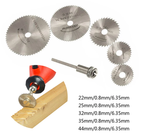 6 pcs  Lames de Scie Circulaire À Disque De Coupe En Bois À Bois En Métal Diamant Dremel Perceuse Outil De Coupe Rotatif Outils Électriques Kit