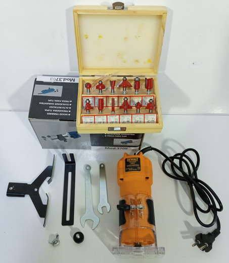 defonceuses dewalt 800 wat 6.35 mm + 12 pcs