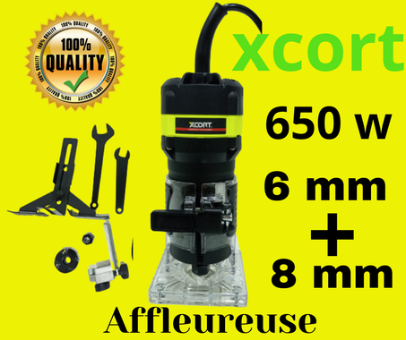 XCORT Défonceuse à bois 650W diamètre 6 mm et 8 mm