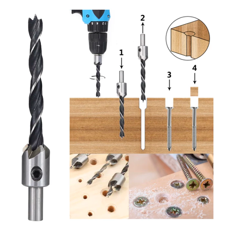 7 pièces Ensemble de mèches à fraise à 5 cannelures HSS 3mm-10mm,