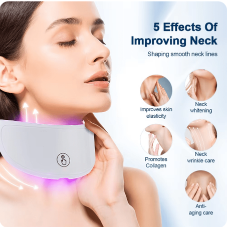 قناع فوتون LED للرقبة ، شد الجلد ، الرفع ، جهاز التجميل ، مزيل التجاعيد ، العناية بالبشرة ، الإشراق ، تجديد الشباب ، 7 ألوان