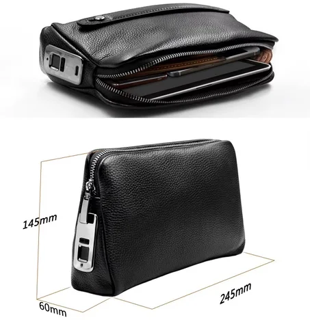 حقيبة يد رجالية من الجلد الحقيقي