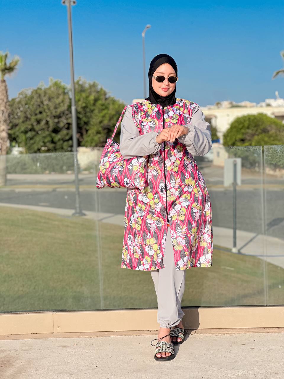 بوركيني صيف 2025 بأربعة قطع مع صاك