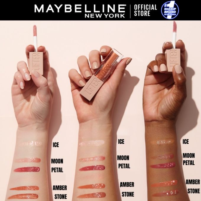 Maybelline لامع شفاه مرطب ولمعان فوري - غني بحمض الهيالورونيك - ليفتر لامع - لون: 002 ثلج