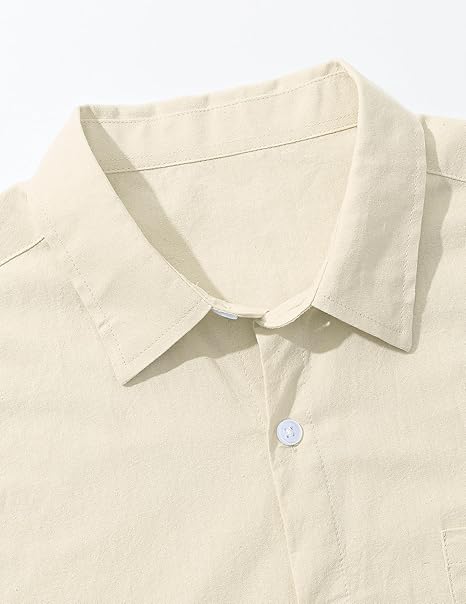 TARAINYA Chemise Lin Homme Coton Manches Courtes éTé Décontractée Hawaienne Regular Fit