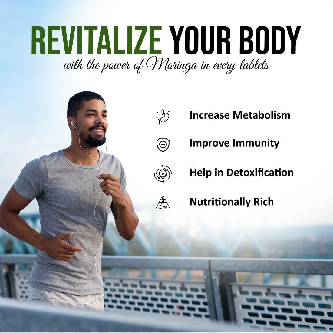 أقراص عطار أيورفيدا مورينجا ١٢٠ قرصًا، ٥٠٠ ملغ لكل قرص | أقراص أوراق الطبل | نقية وطبيعية، غنية بالعناصر الغذائية
