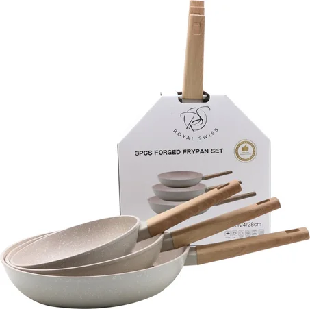 Royal Swiss Set de 3 Poeles 20cm; 24 cm, 28cm