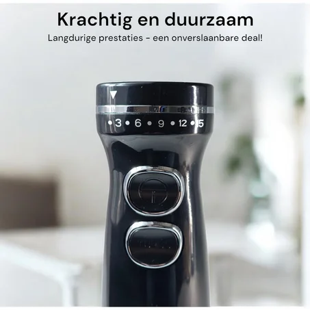 Royal Swiss® Mixeur plongeant 1000 W – Mixeur à main avec 2 vitesses, gobelet en acier inoxydable de 650 ml et moteur puissant