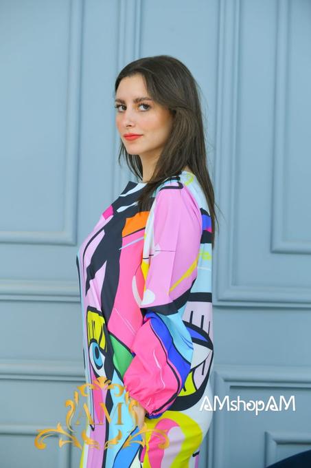 تونيك عباية بالوان و رسومات صيفية جديدة من كولكشن 2023